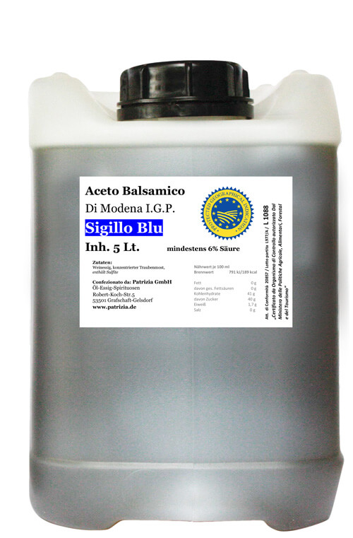 Aceto Balsamico - sigillo blu - 5 l Kanister